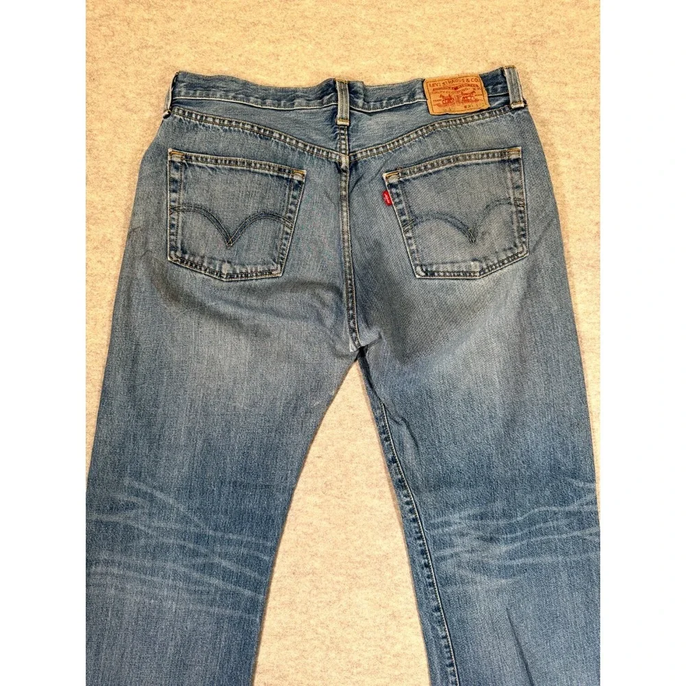 Levis 501 Original Fit Jeans Men 36x30 Blue Cotton Button Fly Straight Leg Denim